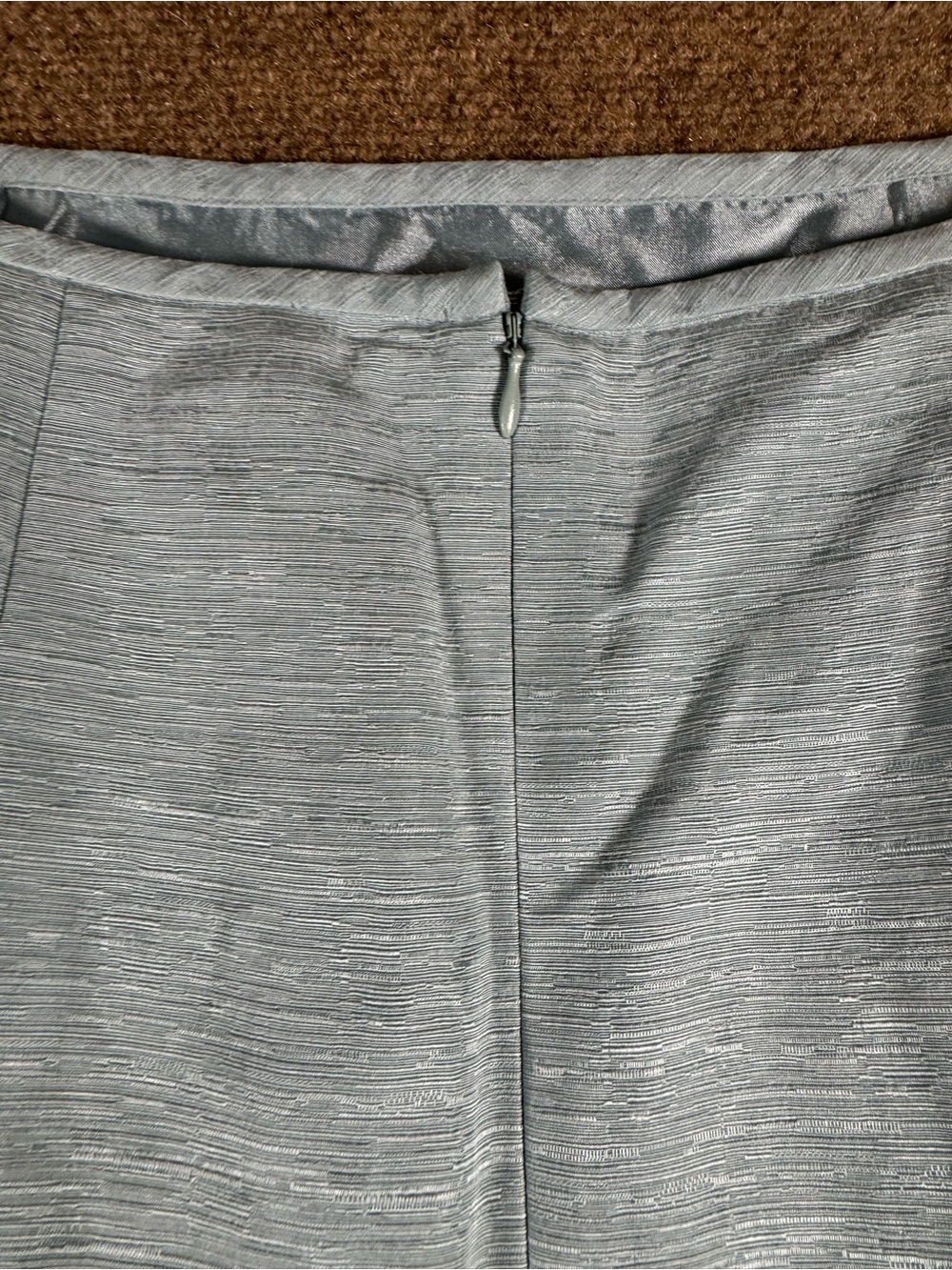 Vintage Linen and Silk Pencil Skirt Size 10 Zip up Light Blue Women's Formal - Picture 6 of 11